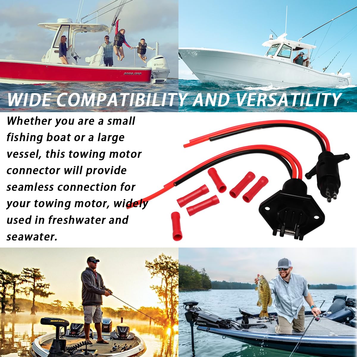 Pactrade Marine 3-Wire Trolling Motor Connector - 8 Gauge Female Boat