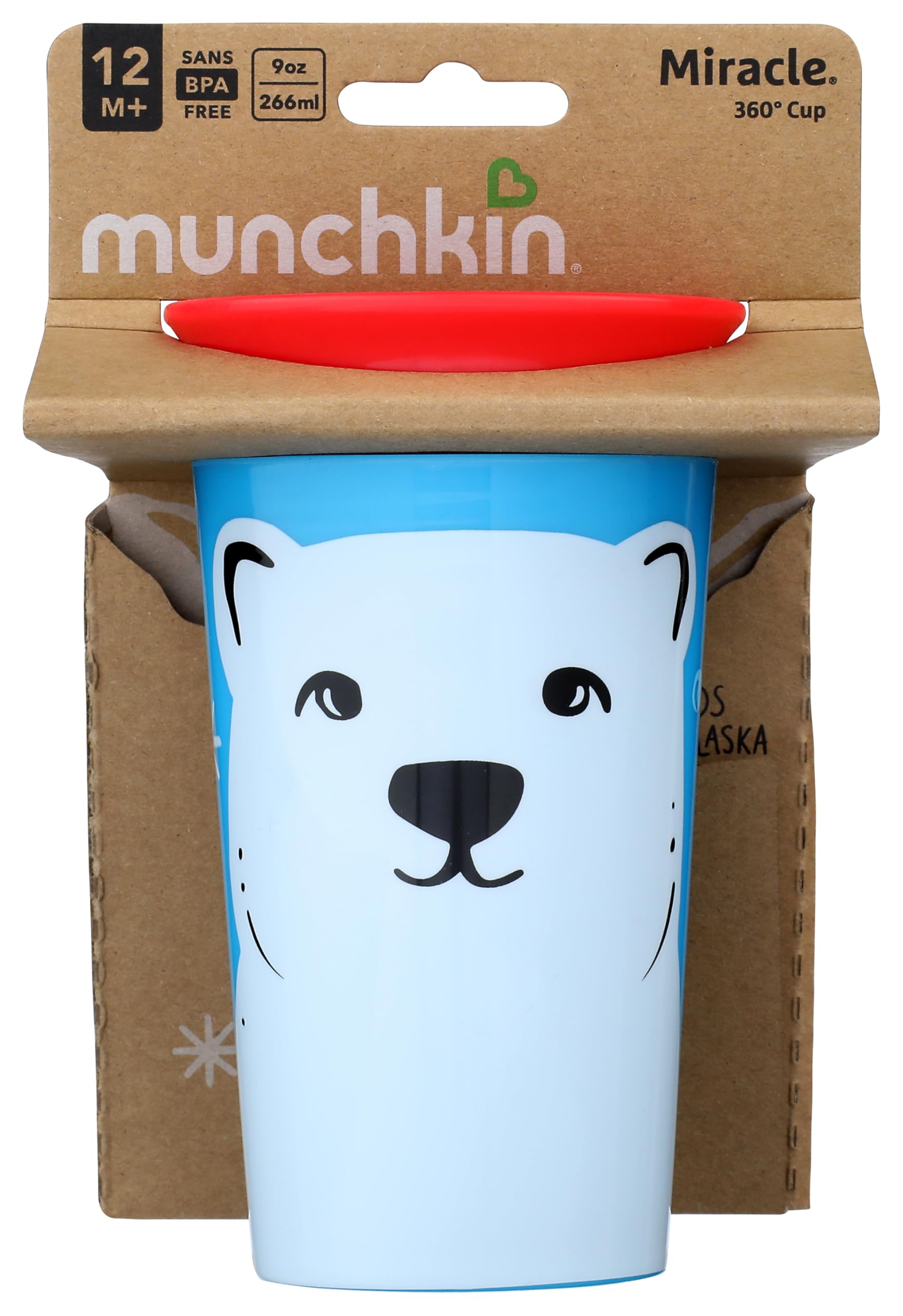 Set 2 Tazze Munchkin Miracle 360&deg; 266ml Antigoccia - Disegni Orca E Orso Polare