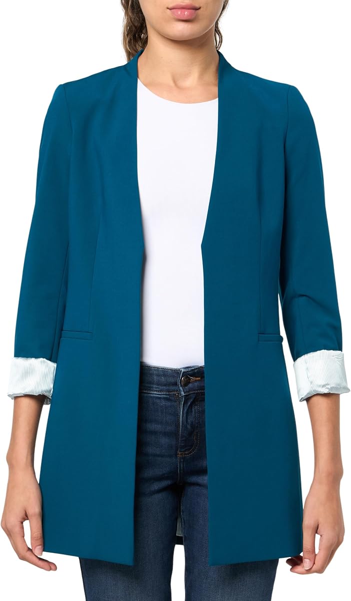 Calvin Klein Women's Infinite Stretch 3/4 Buttoned Sleeves Suits Blazer