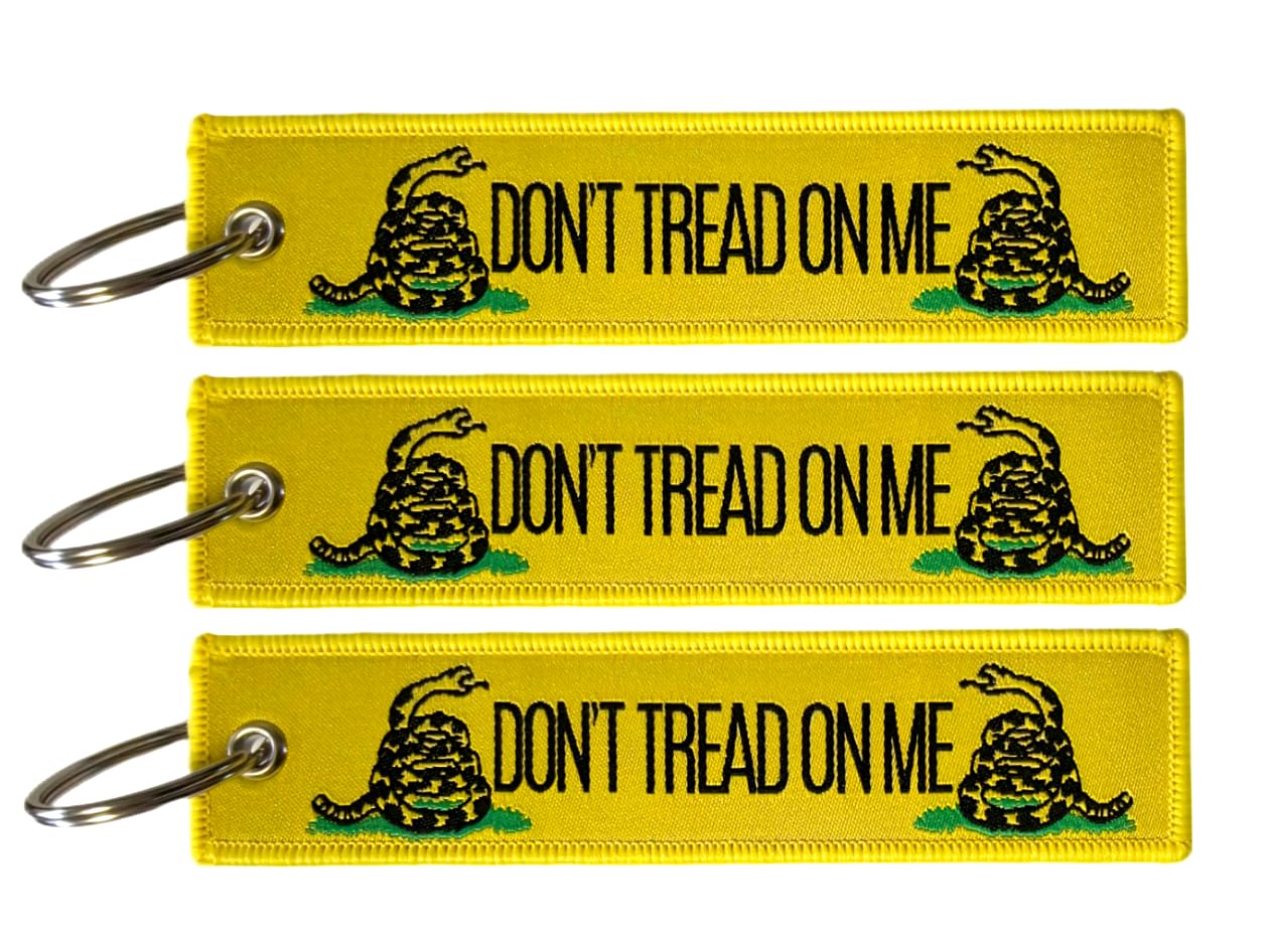 JAVDDont Tread On Me Gadsden Flag Keychain Tag with Key Ring