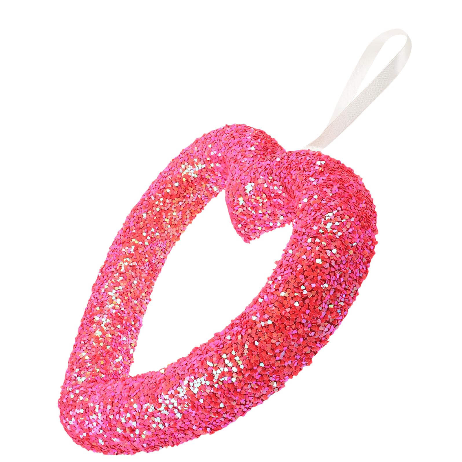 Couronne cœur 30 cm rouge en mousse decoration de porte et murale
