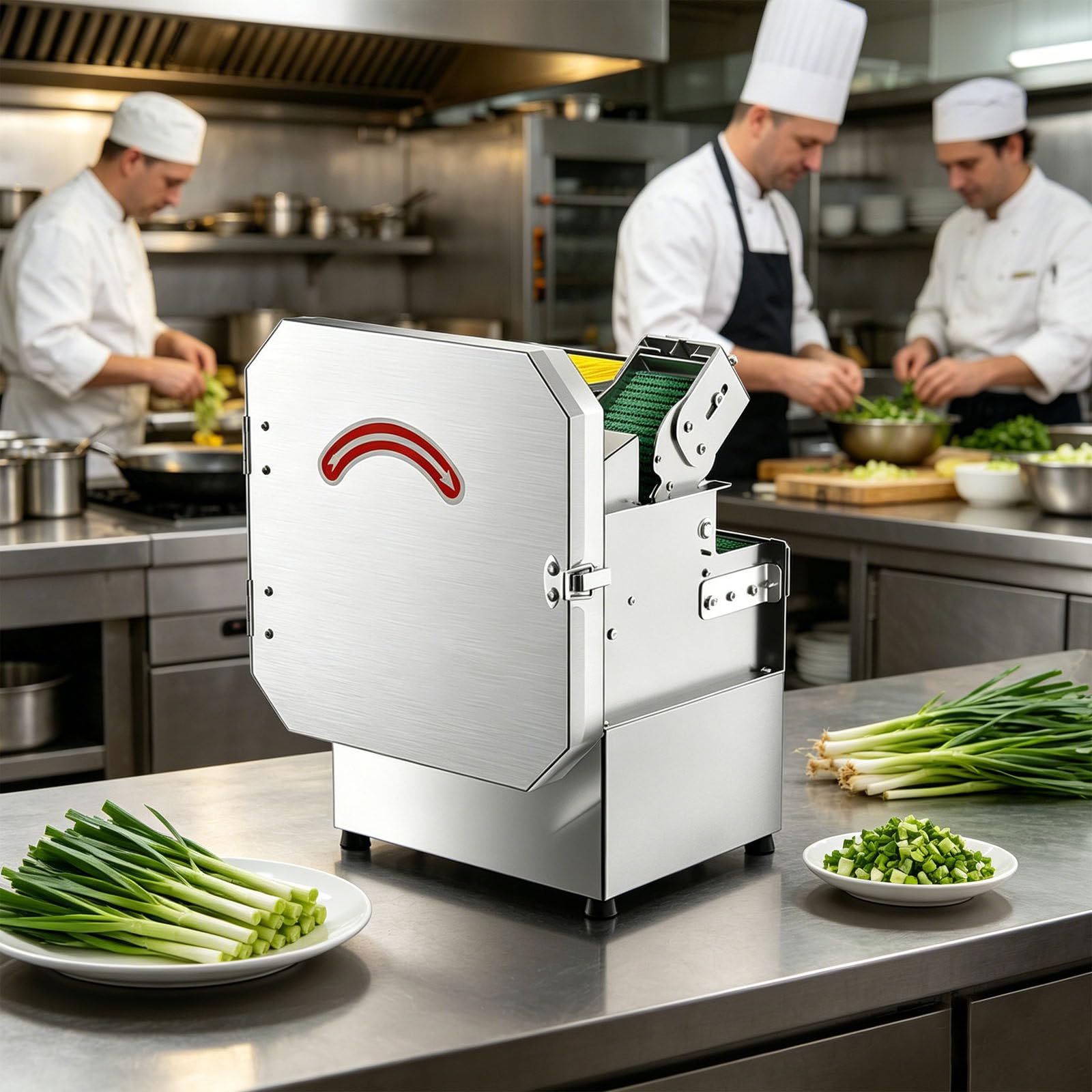 Cortadora de Verduras eléctrica Comercial, Grosor Ajustable, Equipada con 3 Motores Integrados, para restaurantes y cocinas domésticas