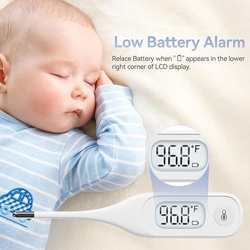 Miniatura 8 de Berrcom Termómetro digital para adultos y niños, termómetro médico para fiebre Termómetros de axila de lectura de 10 segundos con alarma de fiebre
