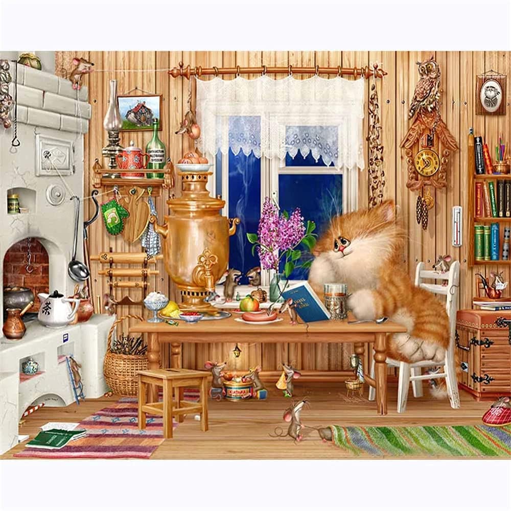 DIY 5D Peinture Diamant Kit Pour Adultes Enfants Chat Coloré 25x30cm Par Numéro Plein Diamant Broderie Strass Point Croix Photos Arts Artisanat Pour Décoration Murale Maison Cadeau