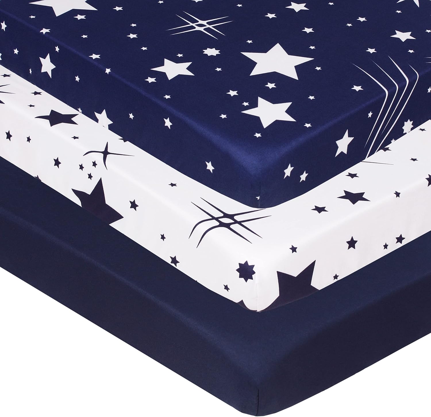 Belsden Pack of 3 Mini Crib Sheet Set, Pack N Play Sheet Set for Baby Boys and Girls
