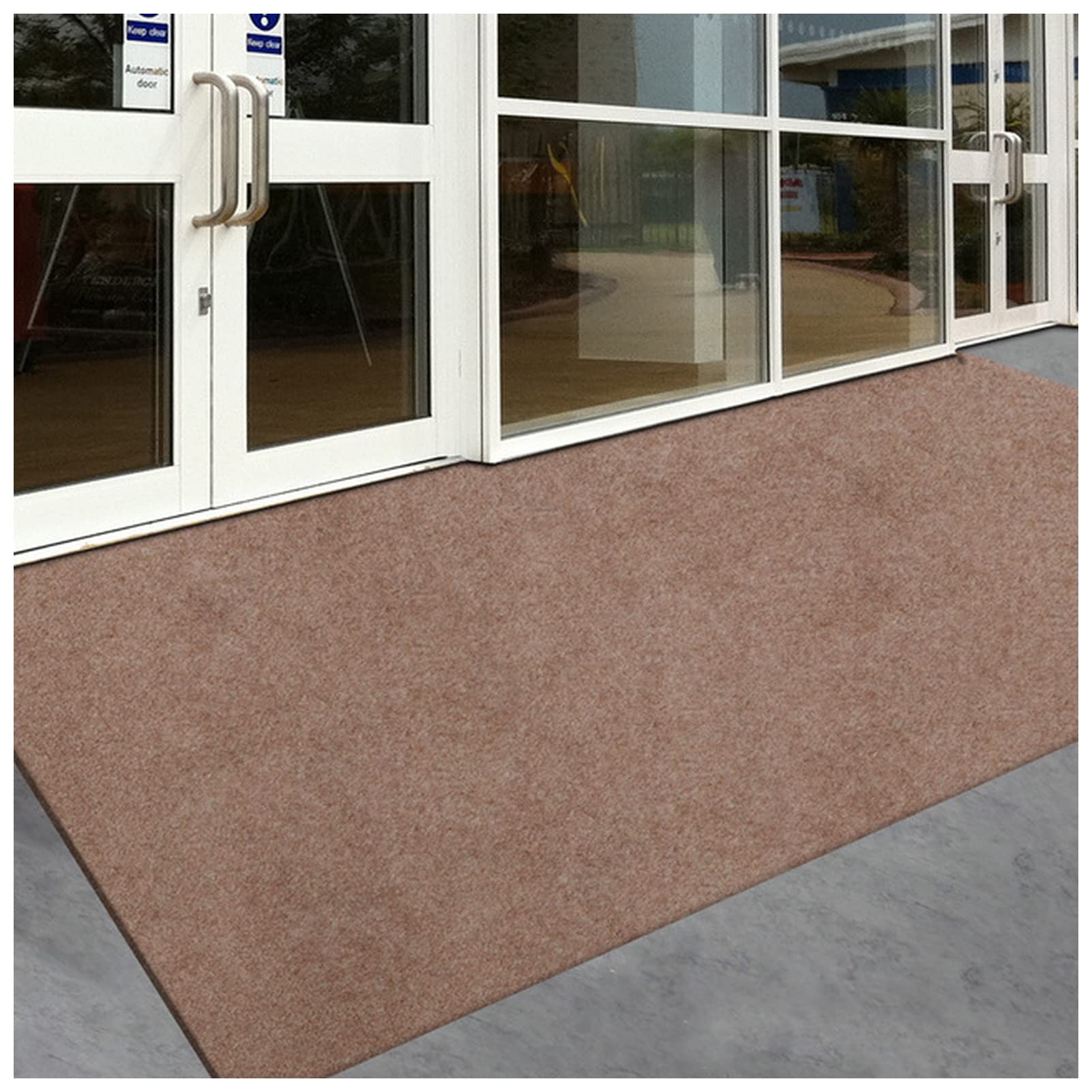 Tapis antidérapant camel mince pour entrée et cuisine à rayures