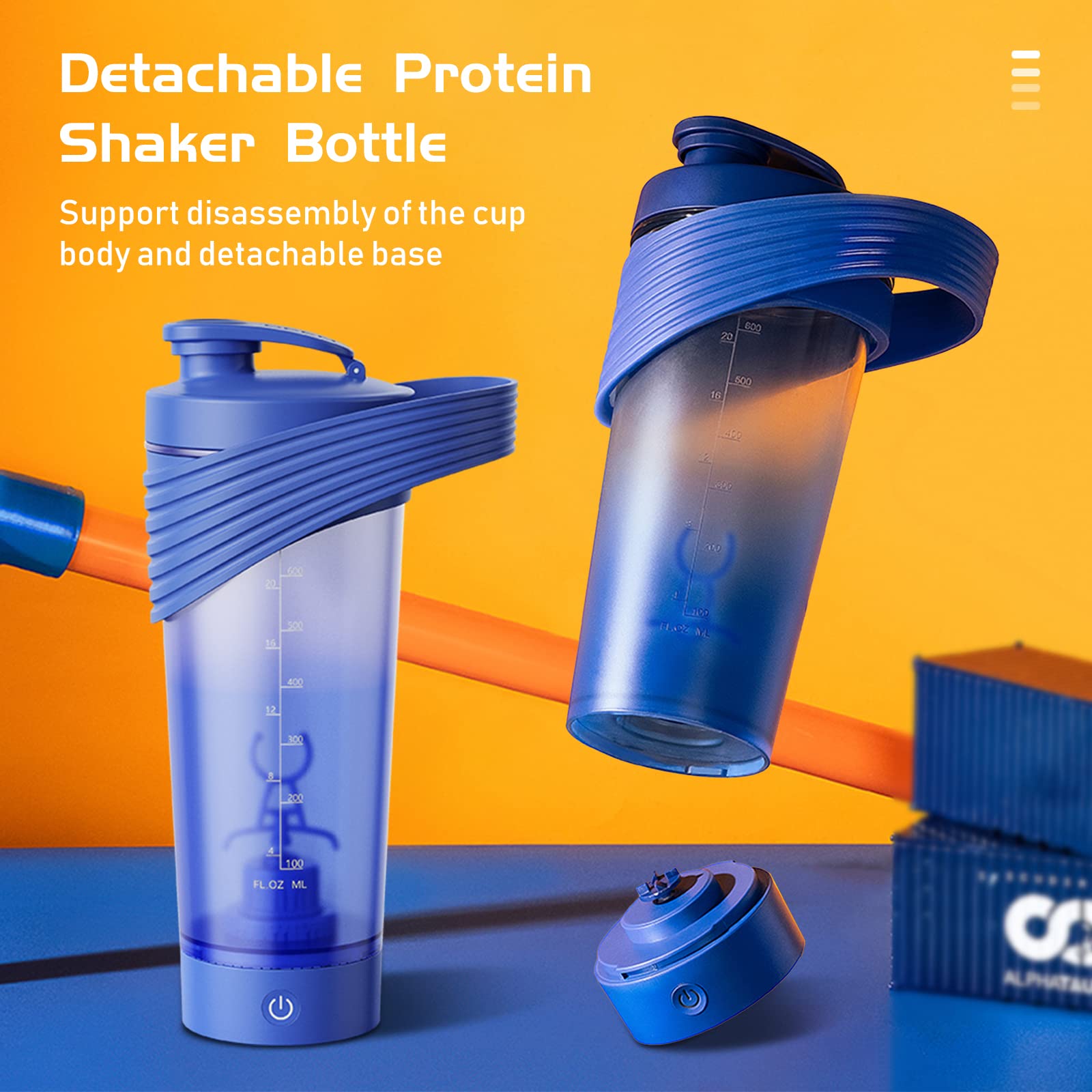 Bottiglia di proteine elettriche BOTCA Auto -mescola della tazza di vortice miscelatore ricaricabile miscelabile miscelazione di proteine caffettiera cacao in polvere per ufficio (Rosa)