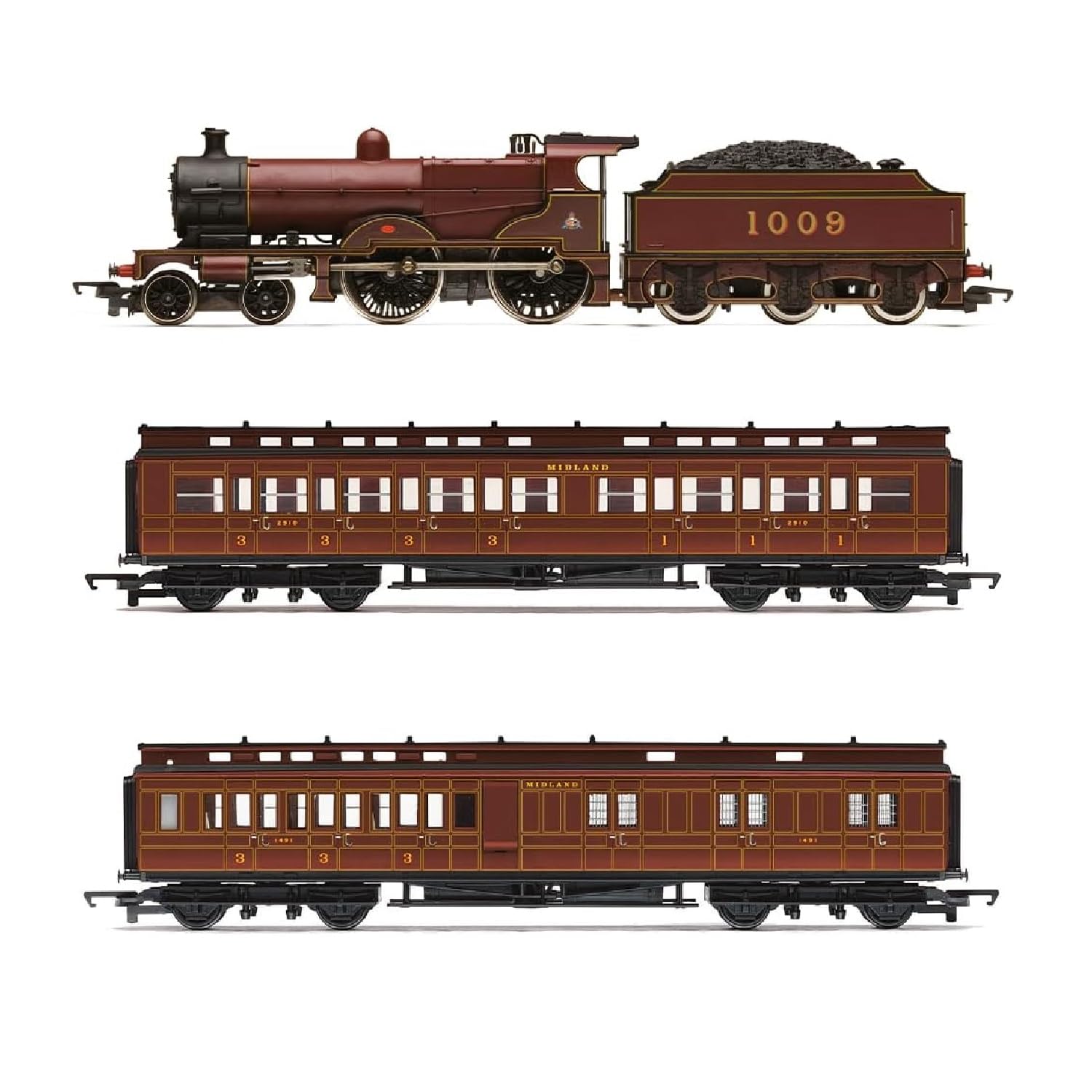 Hornby R30377 RailRoad MR Class 4P Compound Train Pack - Era 3 OO Gauge
