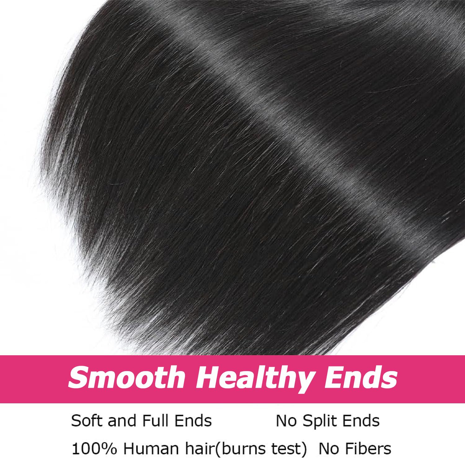 Tissage Brésilien Lisse Tissage Naturel Cheveux Humain Straight Human Hair Bundles Couleur Naturelle Human Hair Extensions Double Weft Remy Hair 3 Bundle for Woman 14 16 18 Pouces