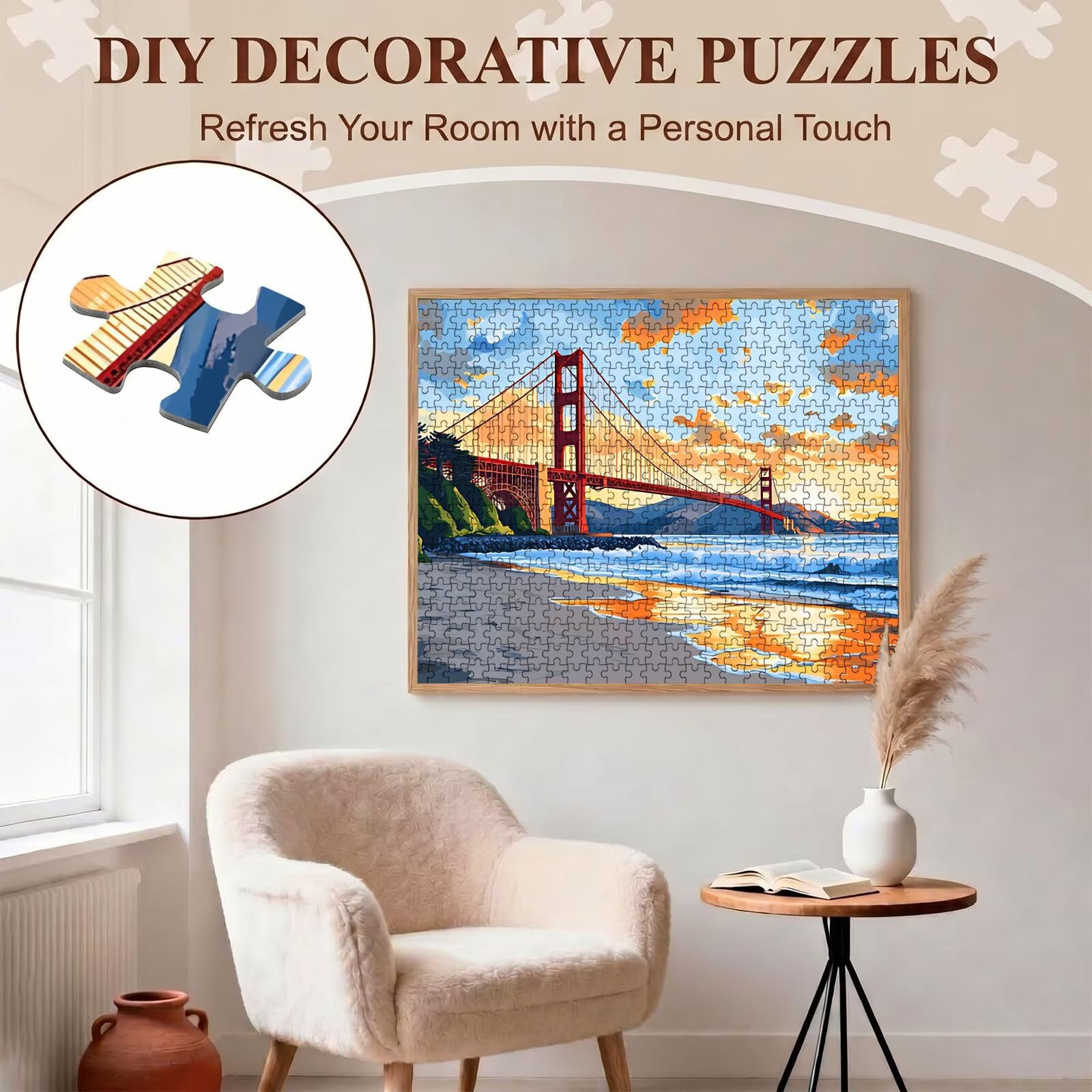 Puzzle 1000 Pezzi Classici, Puzzle ponte Cartone animato 75 x 50 cm, Gioco Educativo e Antistress in Legno con Poster Incluso, Ttività DIY per Famiglia, Regalo per Appassionati, Decor Parete, f0-832