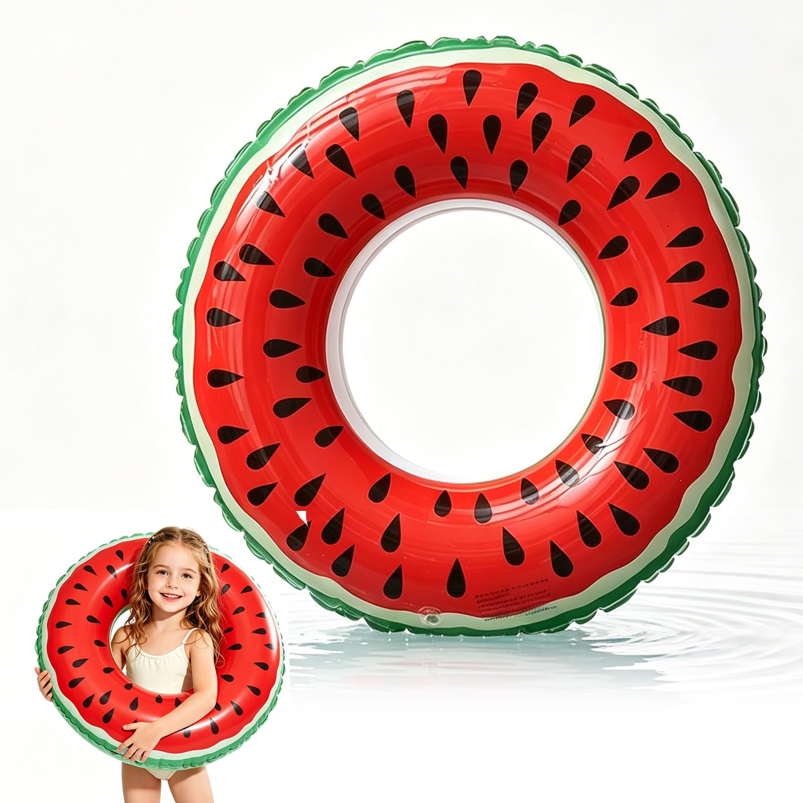 Swimming Ring Inflatable Rubber Rings for Kids Adults, 70/90cm Fruit Inflatable Pool Ring Floaties Swim Rings Water Float (Watermelon, 70CM)