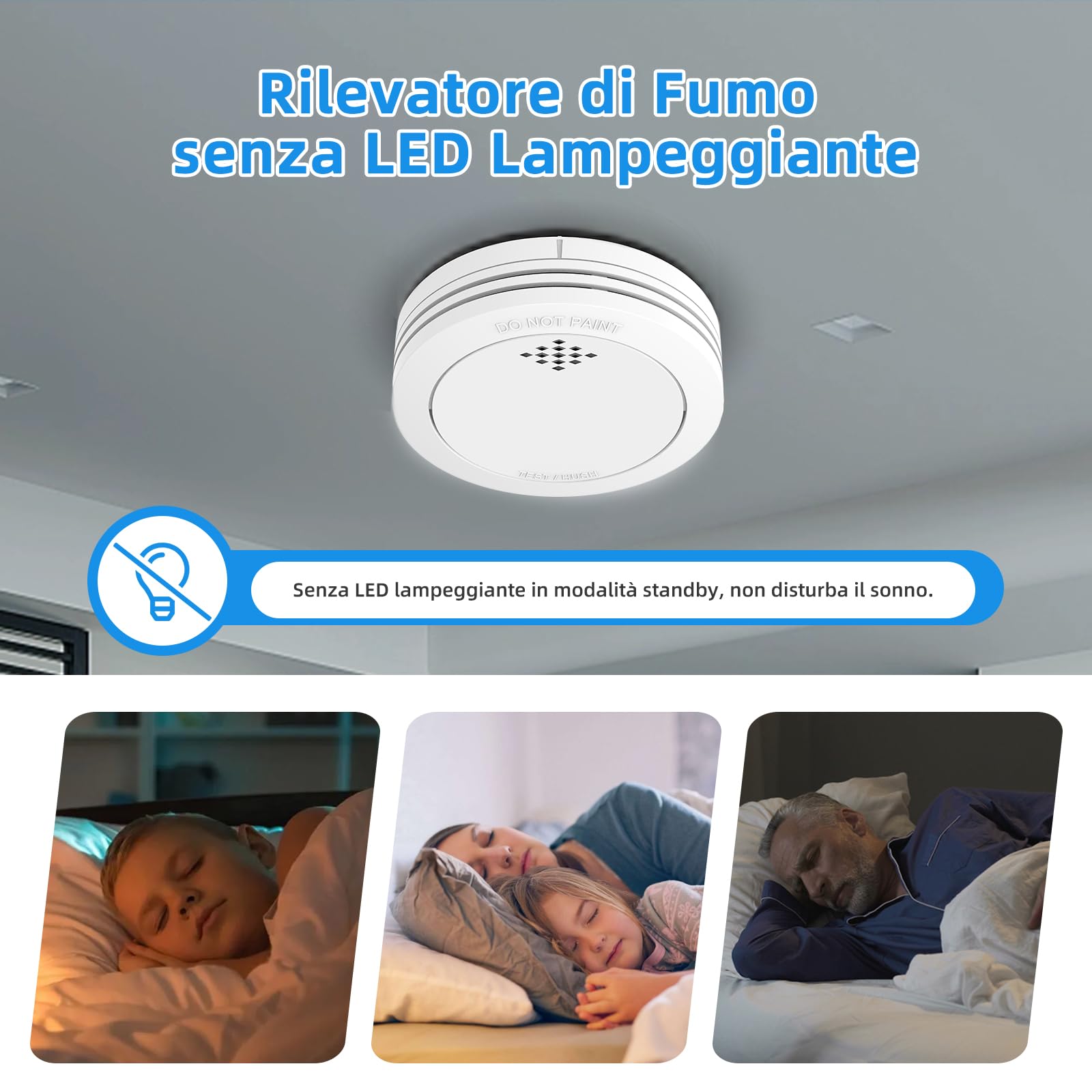 Rilevatore di fumo a 10 anni con montaggio magnetico, allarme di fumo in rete certificati TÜV-Rheinland con batteria sostituibile, allarme antincendio da 85 db, funzione muta 6 pezzo