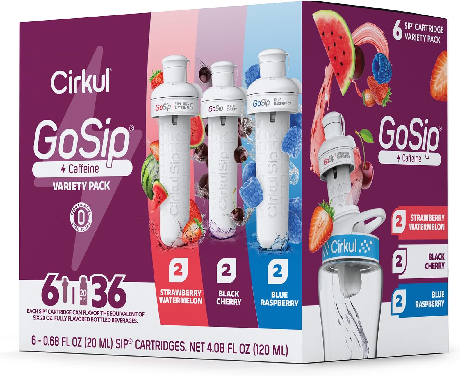 Amazon.com: Cirkul GoSip Flavor Cartridge Variety Pack with Caffeine, 6 ...
