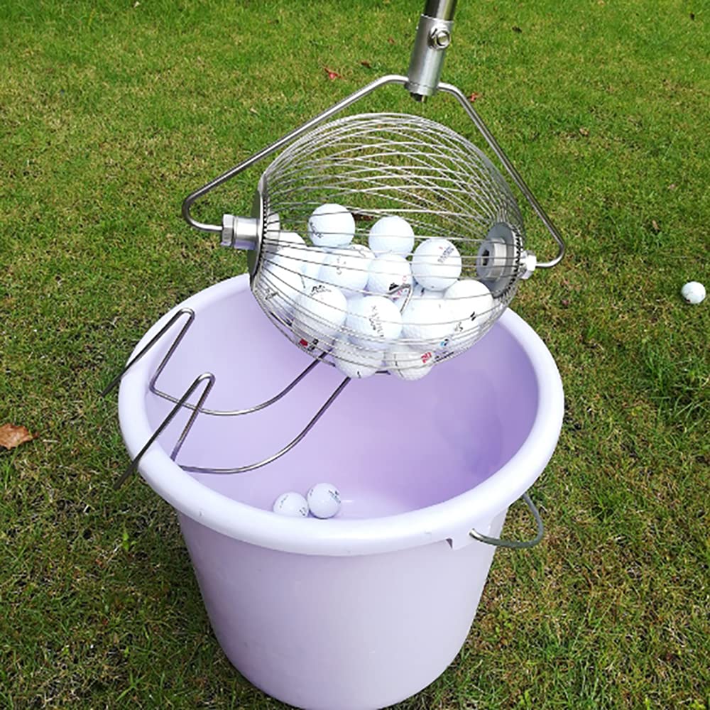 Raccoglitore per frutta in acciaio inox, 145 cm, con manico telescopico, ideale anche come pinza per palline da golf, palline da tennis
