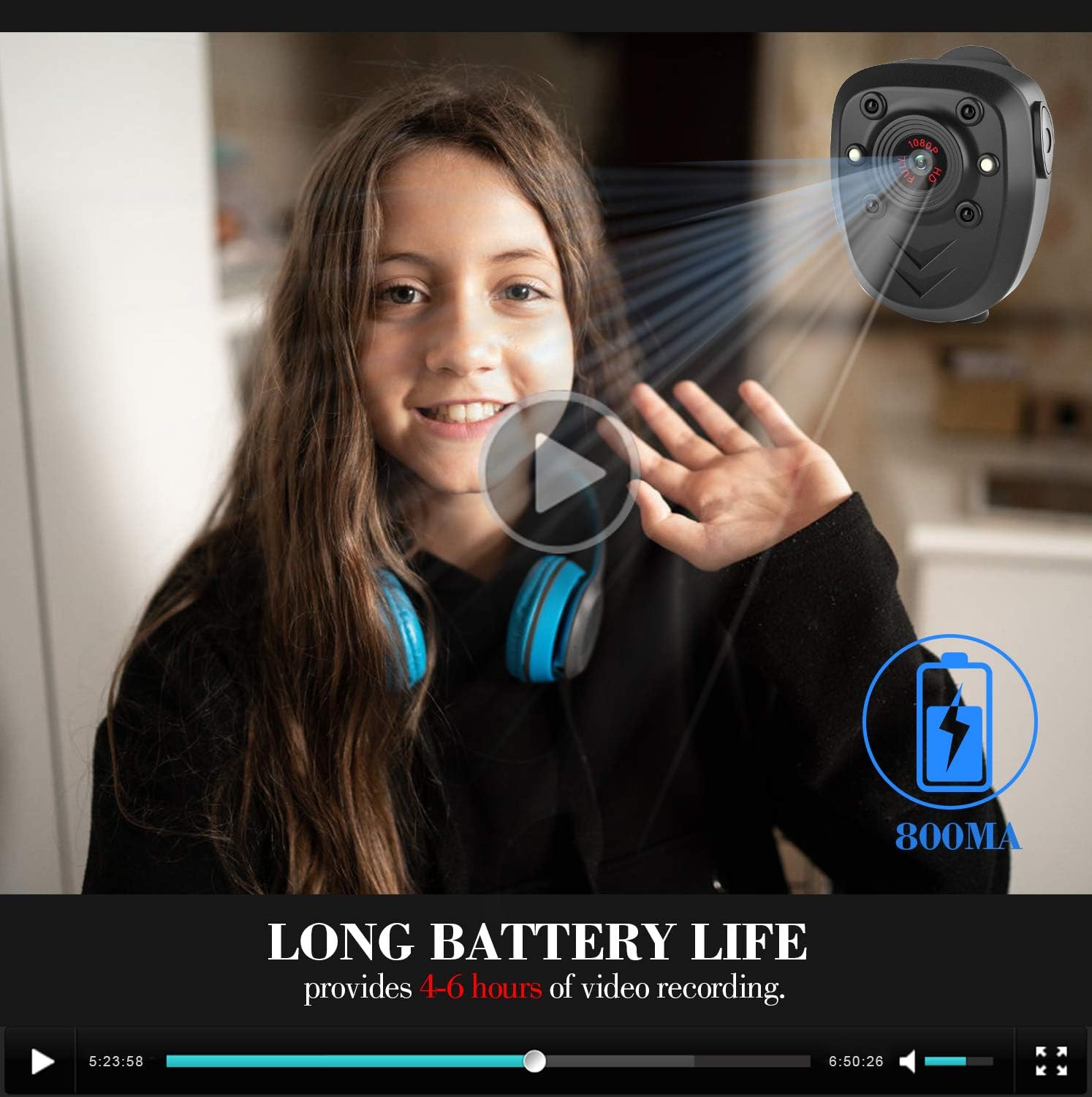 Best Cyber Deals 🔥 Mini Body Camera Video Recorder, Wearable Police Body cam with Night Vision, Built-in 32GB Memory Card, HD1080P,Record Video,Night Vision, 4-6HR Battery Life, Law Enforcement, Security Guard, Home