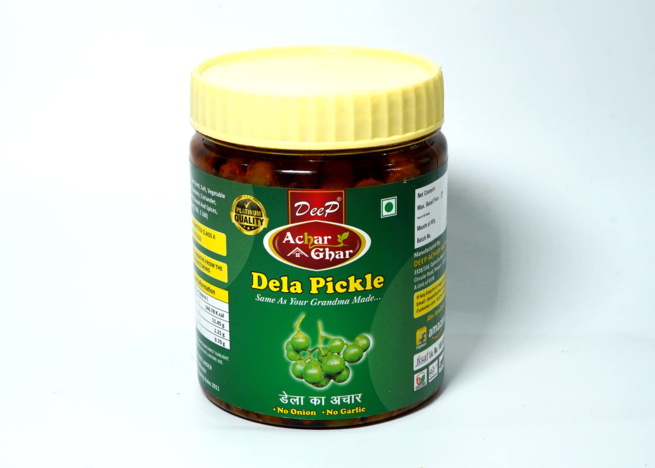 Deep Achar Ghar No Onion No Garlic Dela Pickle