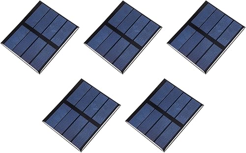 DMiotech Paquete de 5 mini celdas solares de 2 V 0.6 W 3.228 in x 2.756 in para proyectos de energía eléctrica de bricolaje
