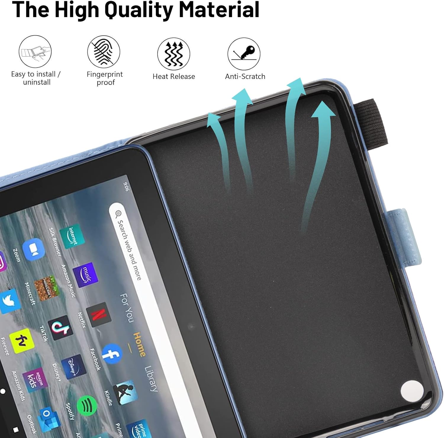 Dteck for All-New Amazon Fire 7 Tablet Case (12th Generation, 2022 Release),PU Leather Slim Folding Stand Multiple Viewing Angles Cover with Auto Wake/Sleep for Kindle Fire 7" 2022,Butterfly Flower