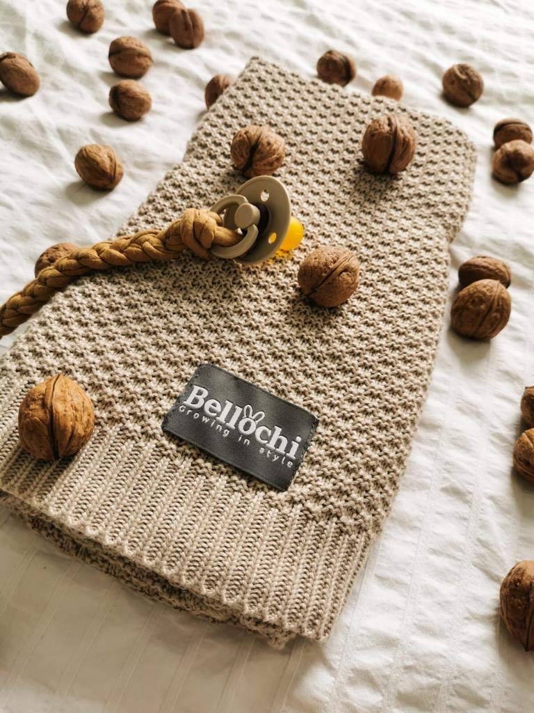 Bellochi Juego de 2 Mantas de Bambu para Bebe - Acogedor Mantita para Chica o Chico - Suave Aireado Verano Manta Bebe Recien Nacido - Oeko-Tex Certificado - 100x80 cm y 130x170 cm - Creamy Nut