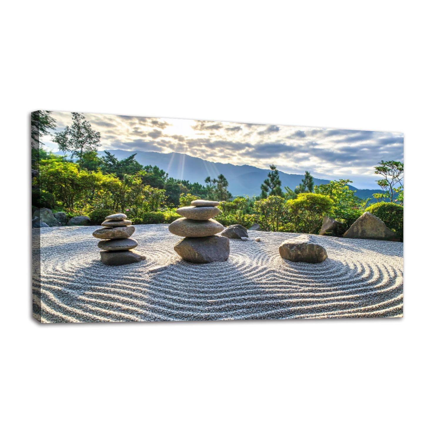 Canvas Wall Art Prints Picture sunshine radiating sky creates peaceful Framed Large Wall Art Painting Artwork Poster Wall Decor for Living Room Bedroom Hanging 20"x40"