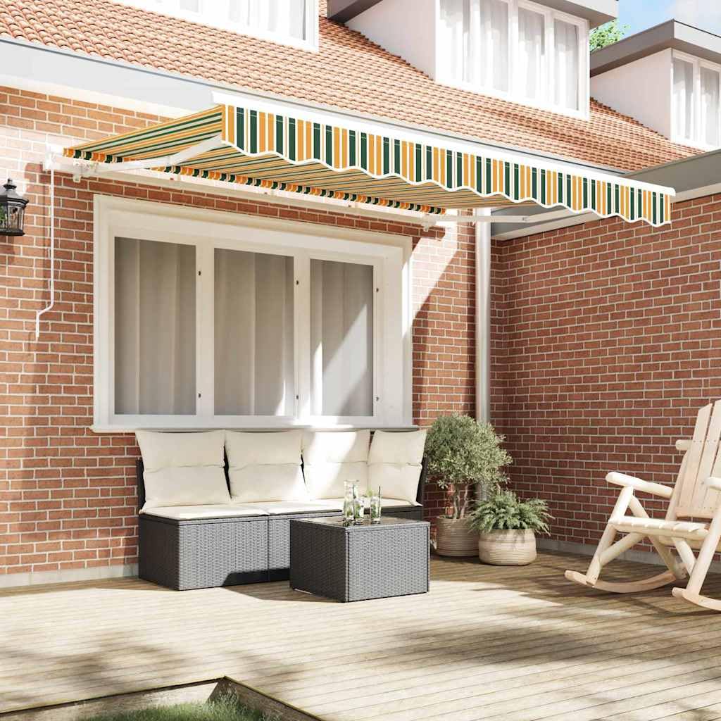 Leasha Toile de Rechange Store Banne avec Lambrequin, Toile Tissu de Remplacement pour Auvent 280x245 cm Vert et Jaune