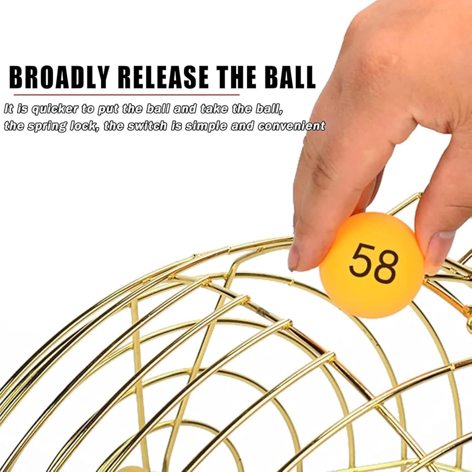 Lottery Drawing Machine,Metal Bingo Cage Wheel, Bingo Game Set Holds 200 Balls, Large Capacity and Easy Operation, for Entertainment Venues Large Groups, Parties