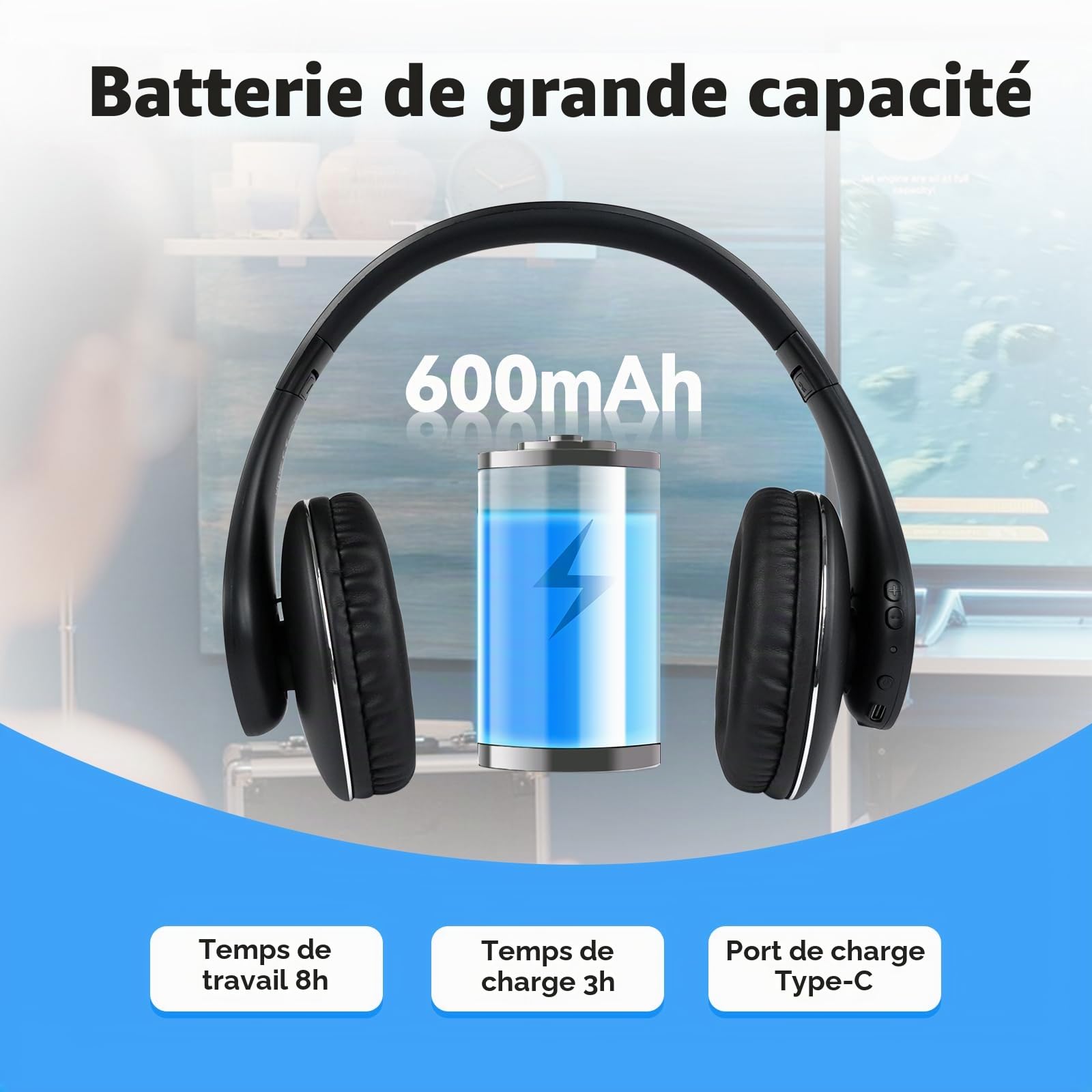 Retekess TA005P Casque TV sans Fil, Version Améliorée de Deuxième Génération