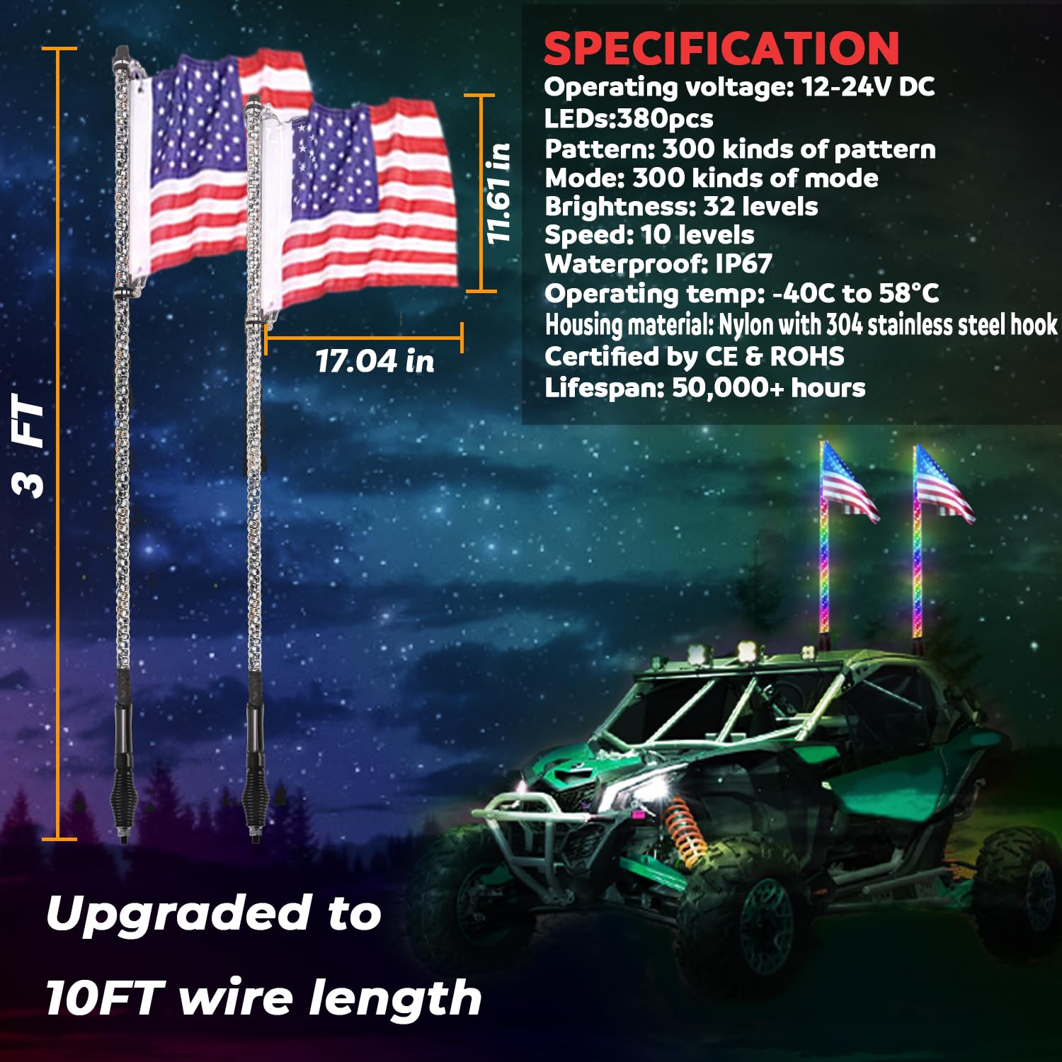 Promo OHMU 2pcs 6ft LED Whip Lights With Bluetooth And Remote Control Spiral Rgb Chase Light Offroad 360 Spiraling Rising Dream Wrapped Dancing Whips Promo OHMU 2pcs 6ft LED Whip Lights With Bluetooth And Remote Control Spiral Rgb Chase Light Offroad 360 Spiraling Rising Dream Wrapped Dancing Whips