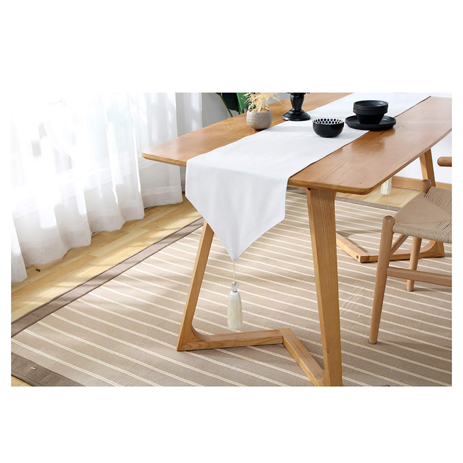 yuzhiyu White Dining Table Runner Machine Washable Table Linen for Restaurant Kitchen Dining Wedding Party Banquet Events Farmhouse Decor 48 72 90 inches Long