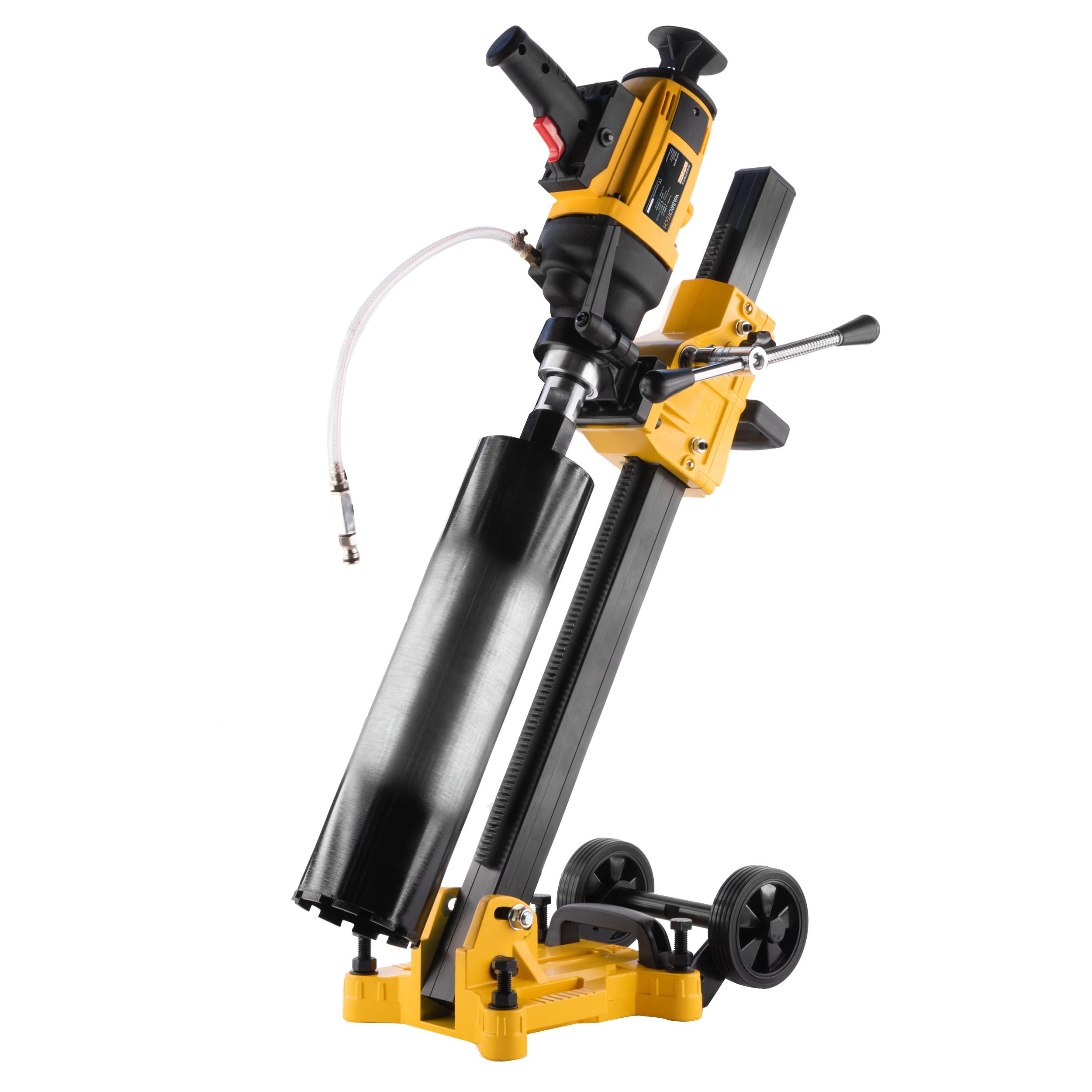 Carotatrice Manuale 2300 W su Supporto per Carotatricee Inclinabile - Caarotatrice Diamantata con PRCD - Carotatrice a Mani Libere 1400 Giri/min per Carotaggio a Umido e a Secco Ø 22-202 mm