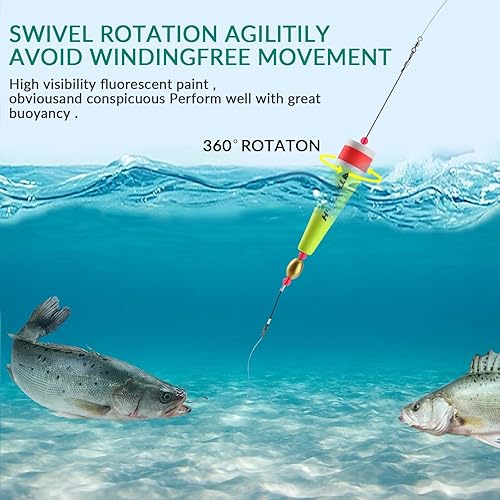 Miniatura 3 de THKFISH Bobbers - Flotadores de pesca con peso para pesca, aparejo de flotación de corcho, sonajero, corcho, flotadores de popping ponderados,