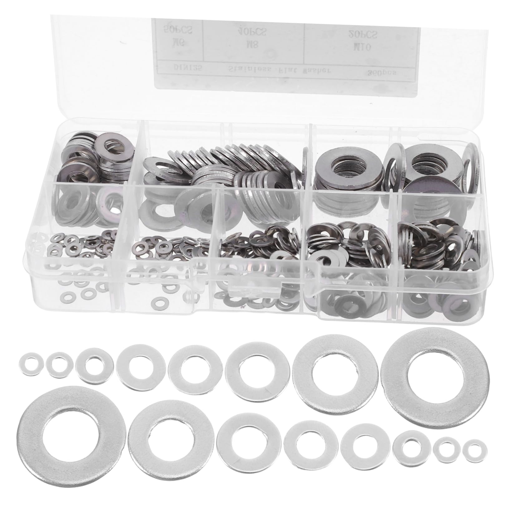 Arandelas planas de acero inoxidable Cabilock kit de 360 piezas para reparación 8