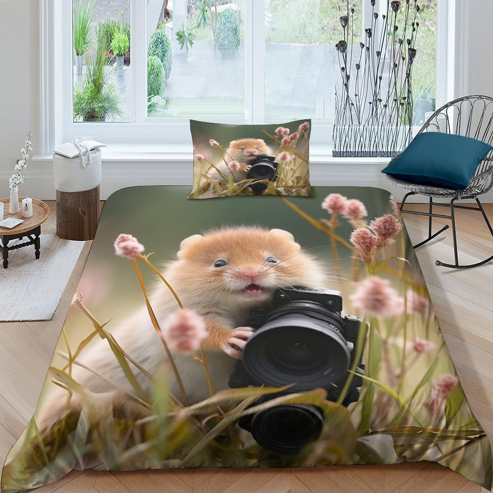 Parure de lit 1 personne 100% microfibre de qualité supérieure motif souris