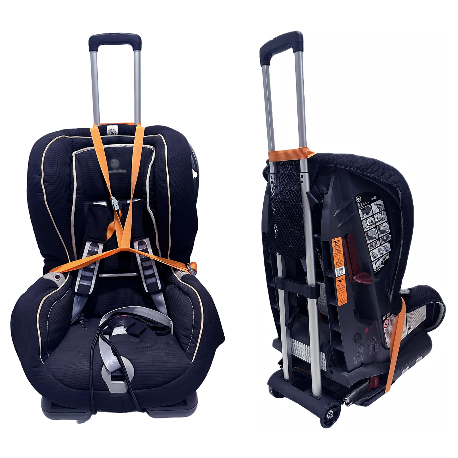 Car Seat Dolly for Airport, Foldable Car Seat Travel Cart & Roller