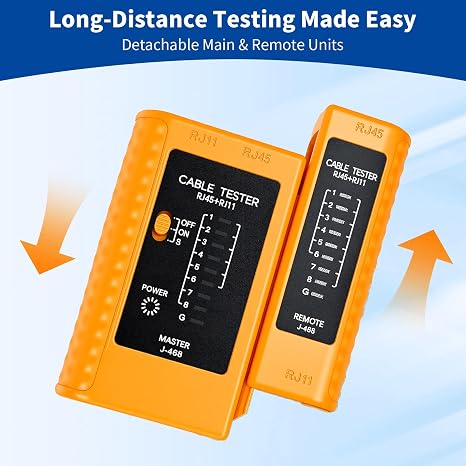 Network Cable Tester for RJ11/RJ12/RJ45,LAN Ethernet Tester for Cat5 Cat5e Cat6 Cat6a Cat7,UTP/STP Phone Line Test Tool Network Tester & Continuity Tester