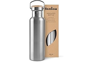Bambaw 32oz Stainless Steel Water Bottle With Double Walled Vacuum Insulation