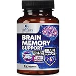 Brain Memory Supplement Pills - 3X Strength Nootropics for Concentration, Clarity & Focus Support - Brain Health Cognitive Vitamins with Bacopa, Phosphatidylserine & DMAE, Brain Booster - 60 Capsules