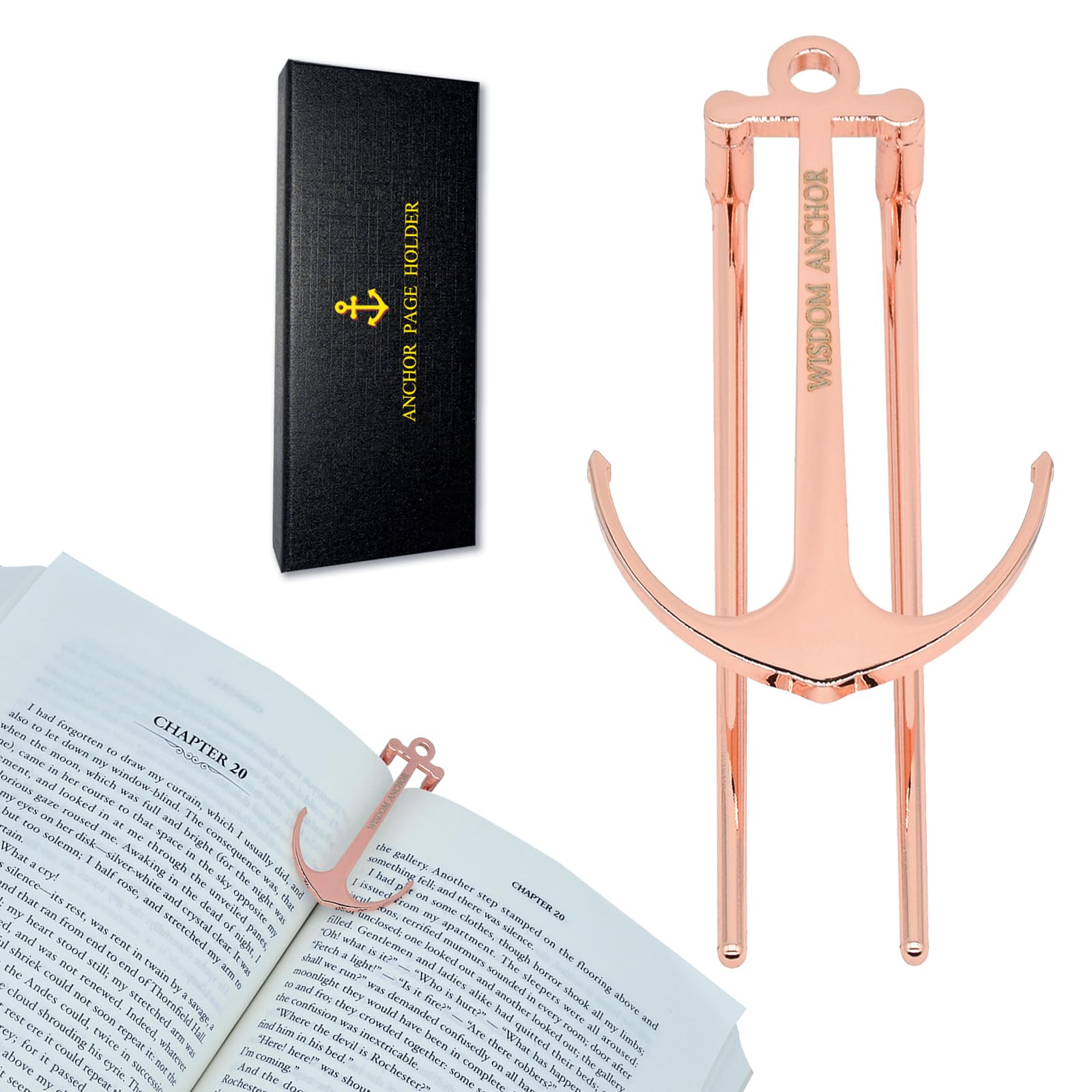 Anchor Page Holder for Hands Free Reading Bookmark Book Opener Reader Gift Metal Portable Music Recipe Book Hardcovers Paperbacks Magazines Clip
