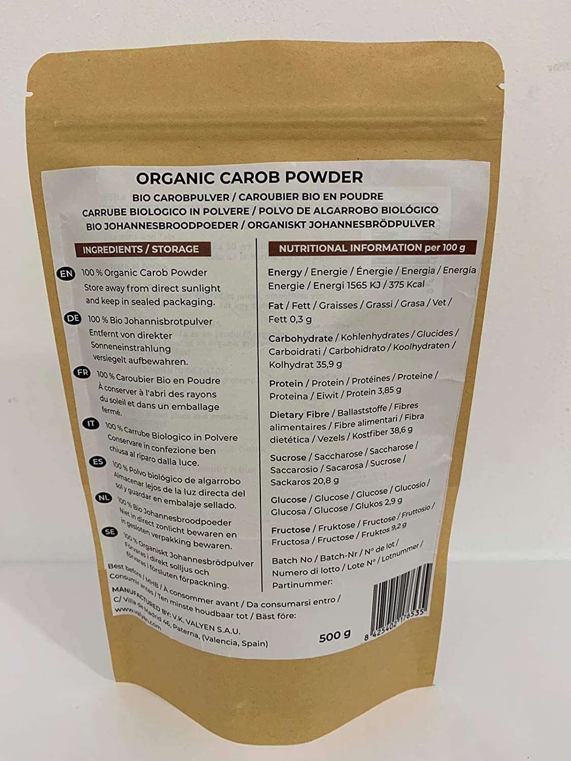 Poudre de Caroube Bio 500g