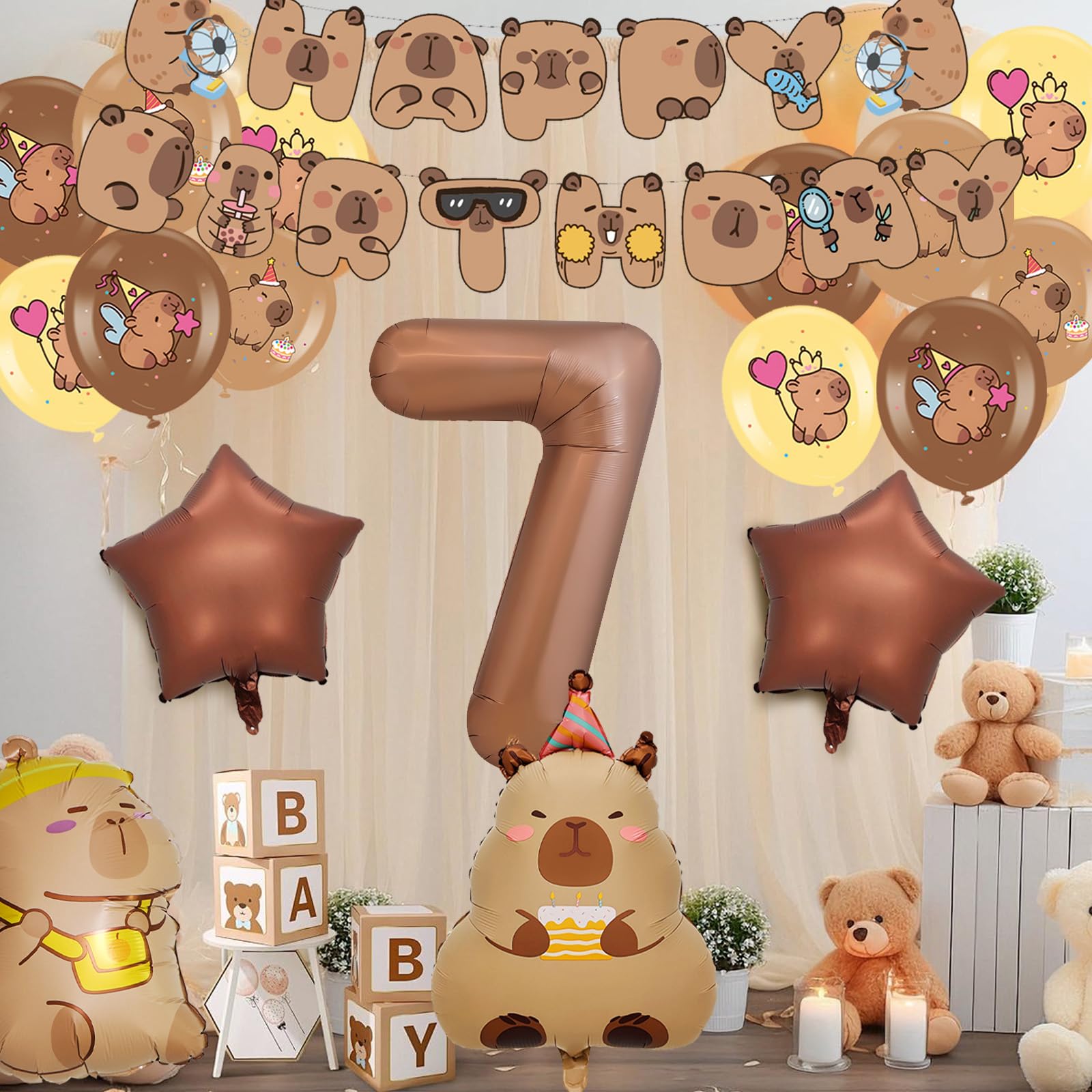 AUNGKWANG Capybara Birthday Decoration 6/7/8/9/10/11/12 Years Boy Girl - Image 7