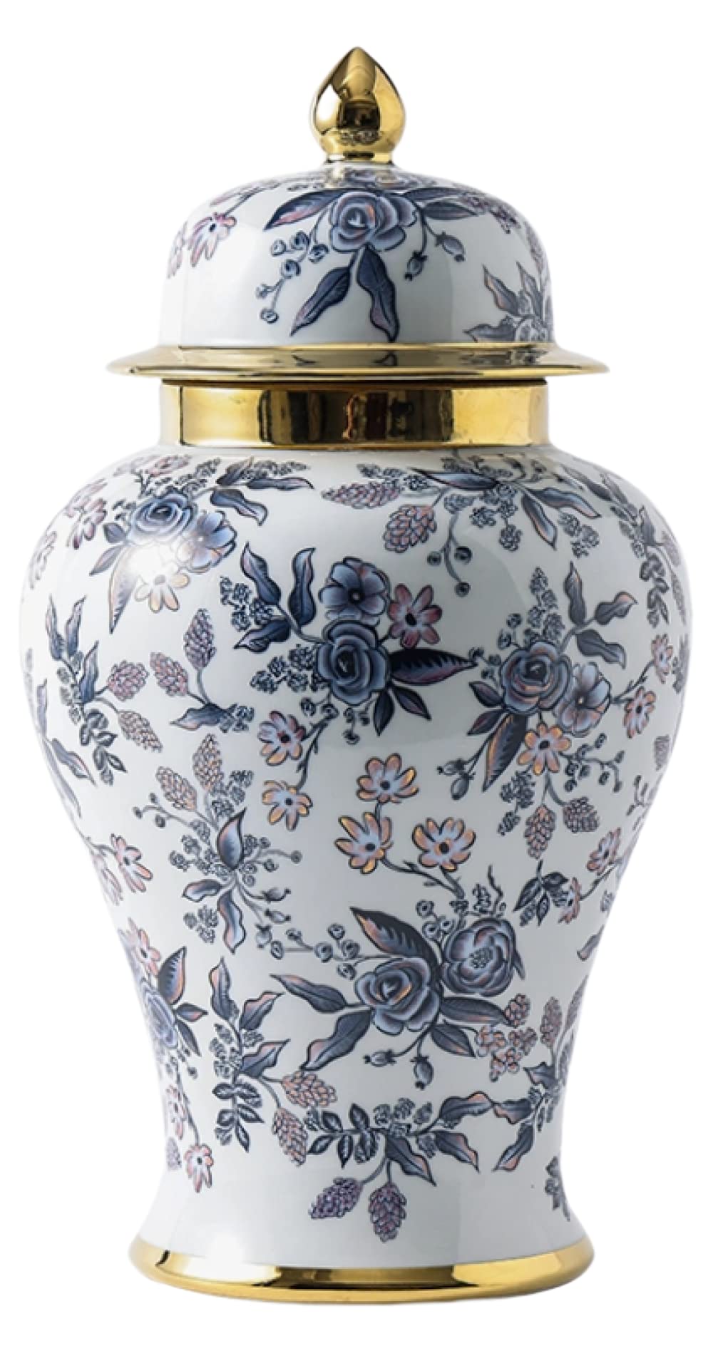 asdchZen Vases Traditional Oriental Style Ceramic Ginger Jar, Antique Ceramic, Storage Vase Flower Pot Office Bedroom Home Decorations -A 37X20Cm,B 41x25cm