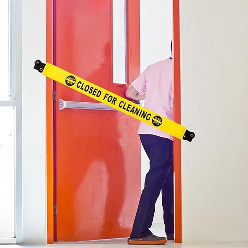 Miniatura 6 de 4 letreros magnéticos de nailon con extremos magnéticos de cierre para limpieza para baño, con 8 carteles magnéticos de ventosa para puerta (inglés)