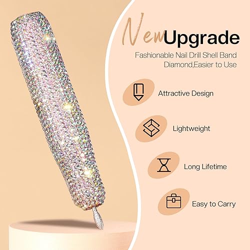 Miniatura 6 de Morovan Taladro de uñas eléctrico portátil máquina profesional para uñas acrílicas, uñas de gel, manicura, herramientas de pulido, lima de uñas