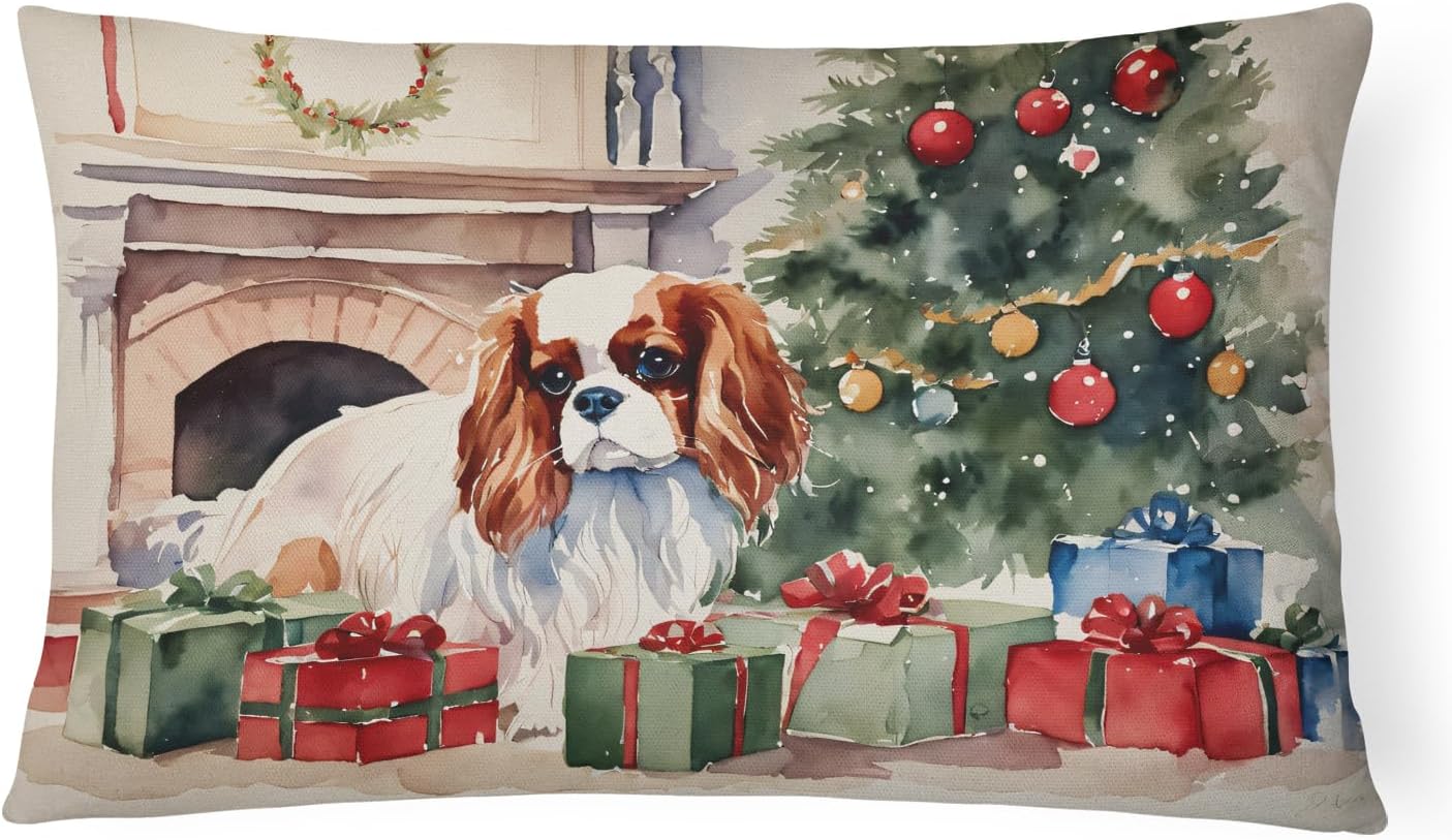 Caroline's Treasures DAC2639PW1216 Coton De Tulear Cozy Christmas Throw Pillow Machine Washable, Indoor Outdoor Decorative Pillow for Couch, Bed or Patio, 12HX16W