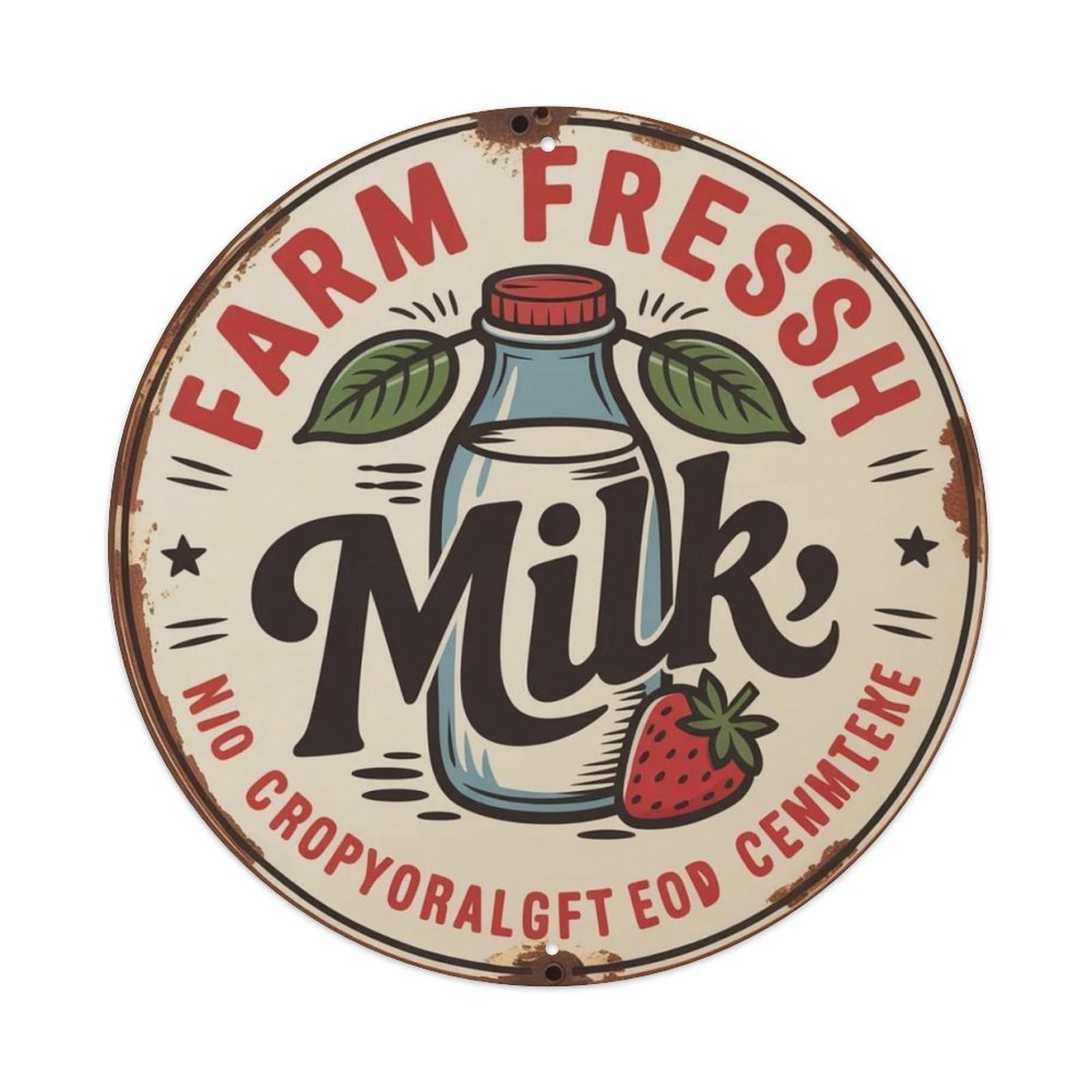 Farm Fresh Milk Farmhouse Metal Tin Sign Plaque