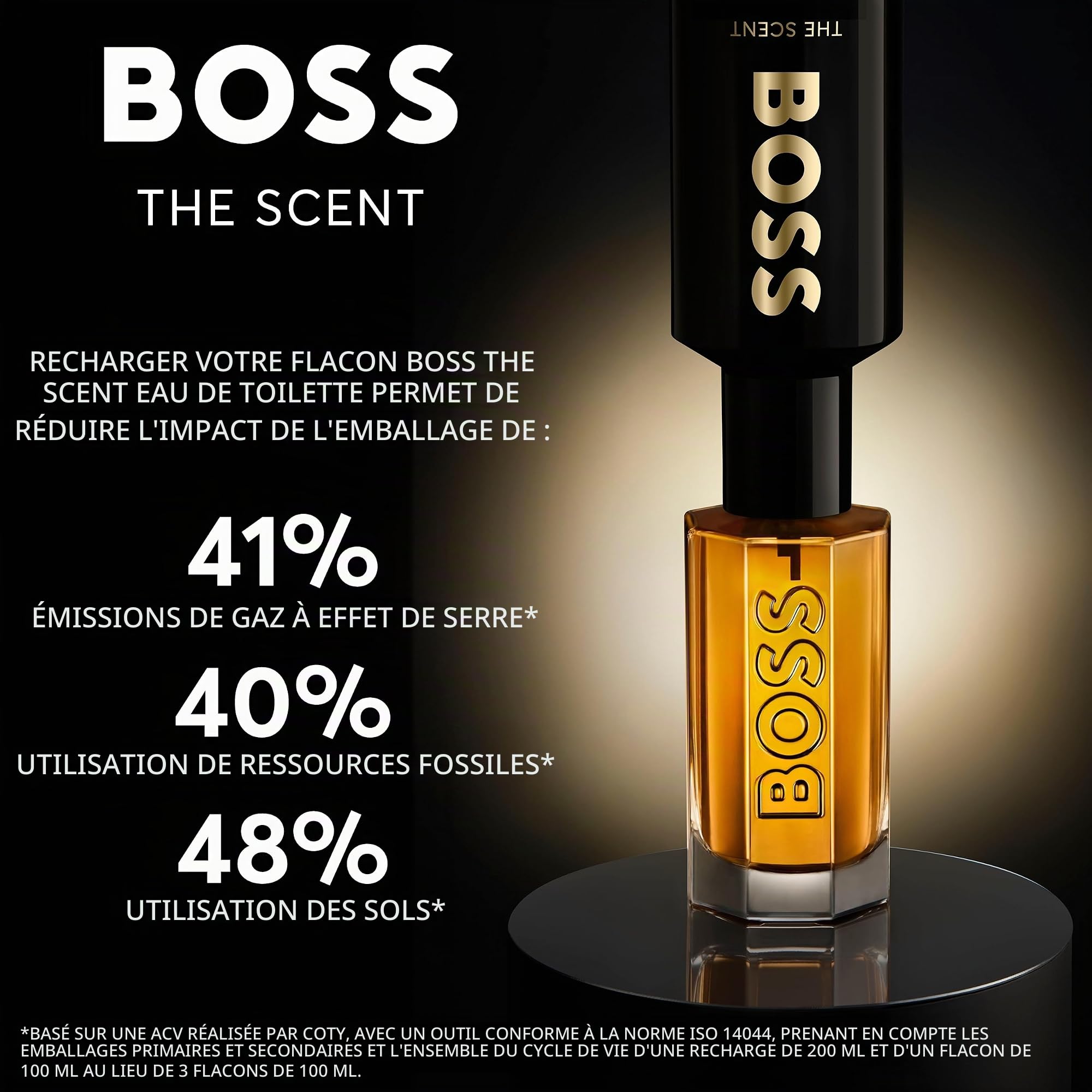 BOSS The Scent Recharge Eau de Toilette pour Lui 200 ml – Parfum ambré et boisé avec des notes de gingembre, de fruits de maninka, accords de cuir – Longévité moyenne