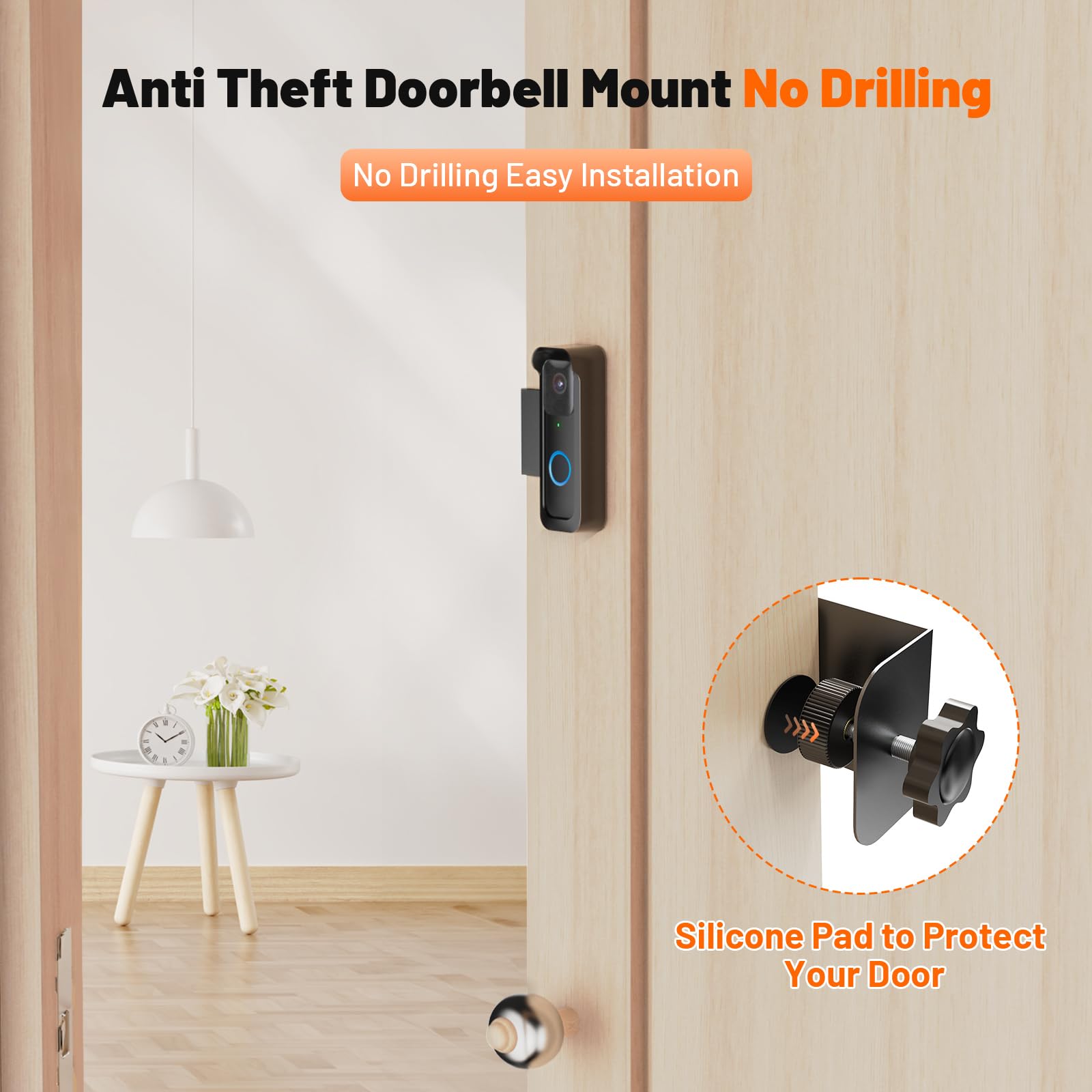 Blink Doorbell Mount, Anti-Theft Doorbell Mount for Blink Video Doorbell 1st Gen(Not for 2nd Gen), No Block Sensor & Night Vision, Blink Doorbell Camera Mount Bracket with Rain Cover