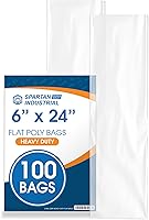 Vista 10 de Spartan Industrial - Bolsas de plástico planas de extremo abierto de 4" x 16" (100 unidades) de 2 mil - Bolsas de polietileno transparente