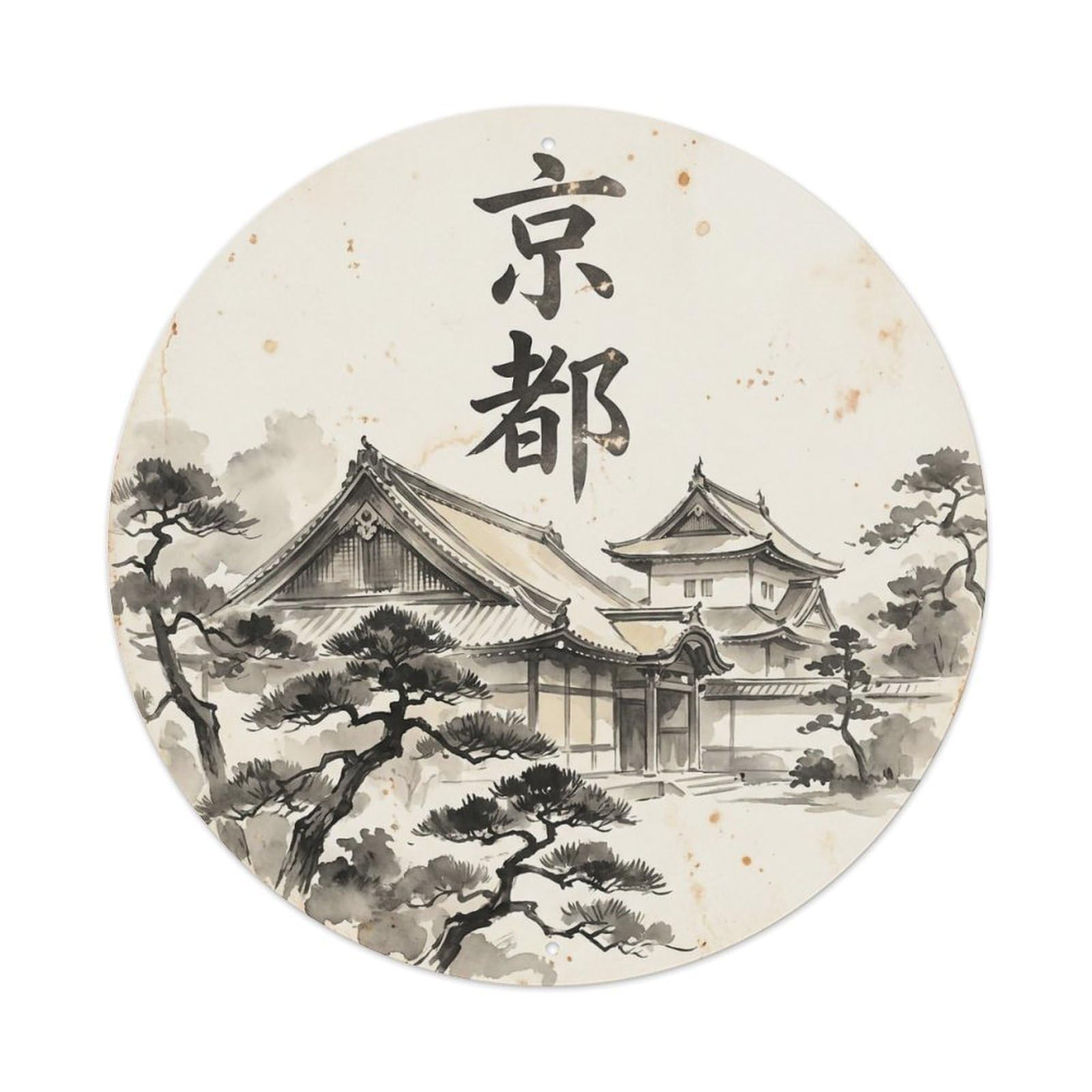 Vintage Travel Kyoto Japan Empire Vintage Metal Tin Sign Plaque Wall Decor for Cafe, Club Bar, Office, Garden Metal Poster 8x8Inch