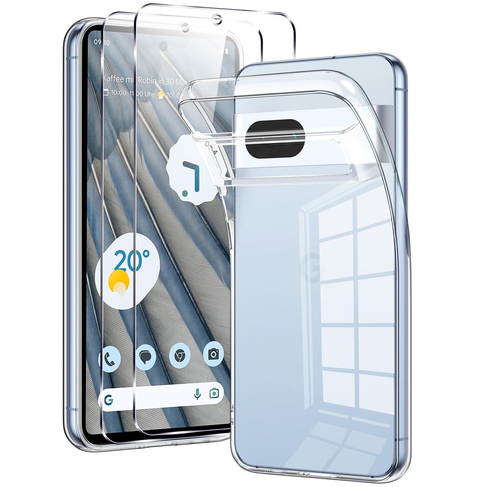 Per GOOGLE PIXEL 7a CUSTODIA SILICONE TRASPARENTE + PELLICOLA